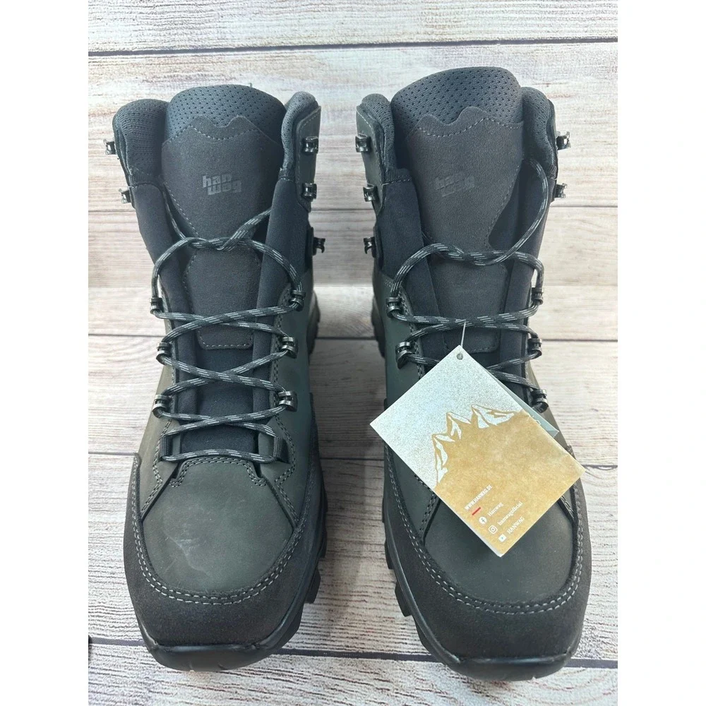Hanwag Banks GTX Hiking Boot Mens Size 12 Asphalt/Asphalt Lace Up Waterproof
